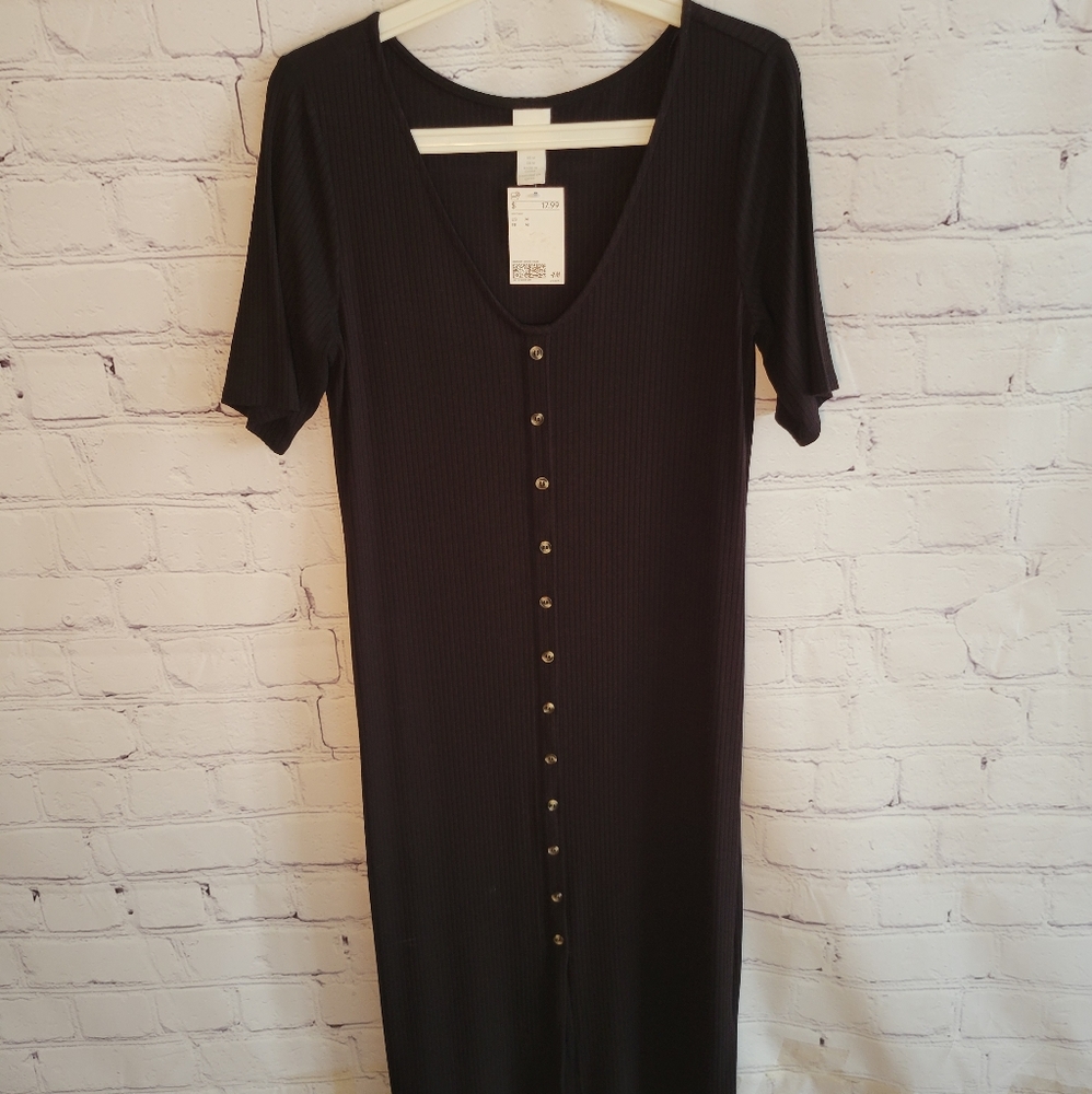 H&M,short sleeves Black Dress Size Medium